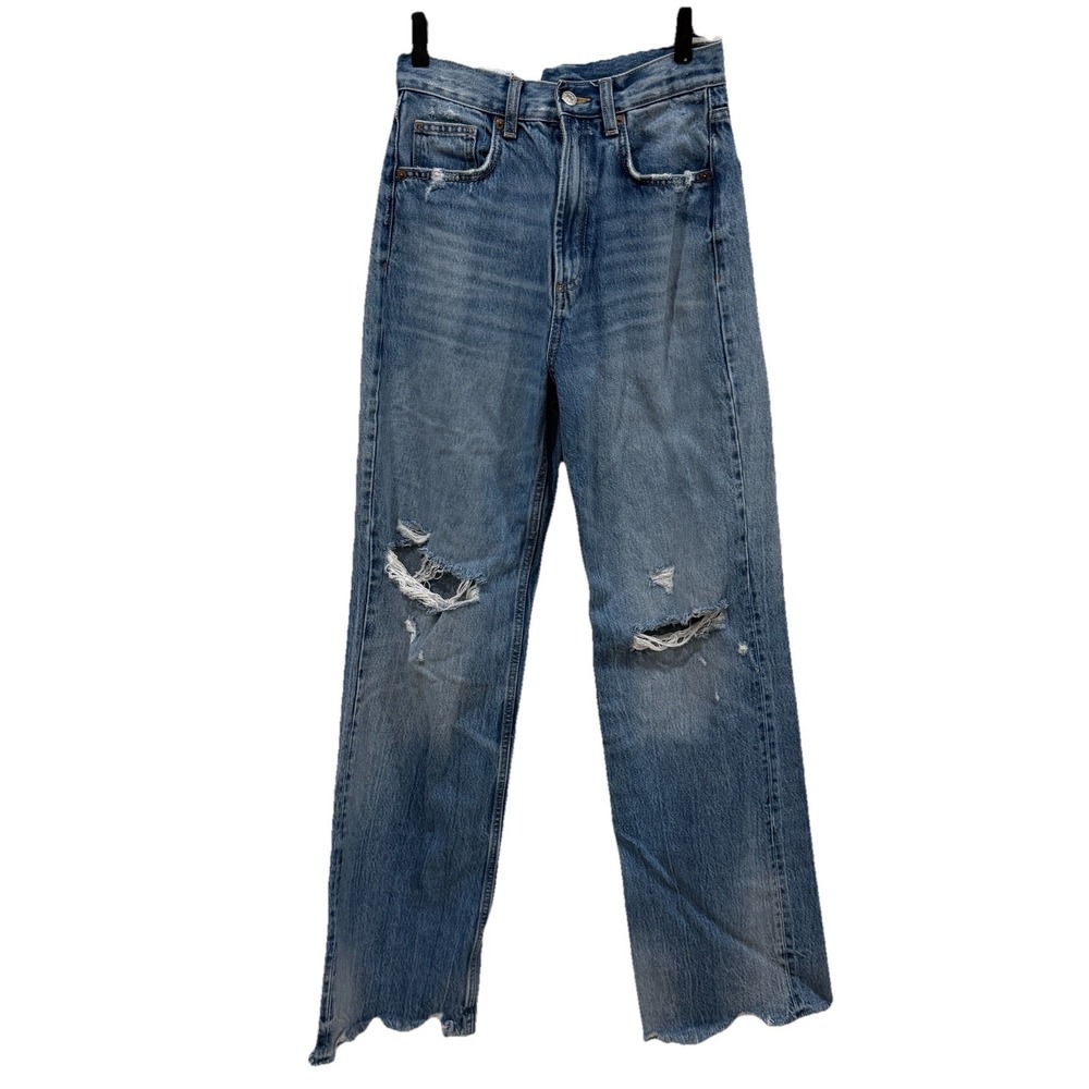 Women's‎ Zara Denim Jeans Size US 4 Distressed Straight